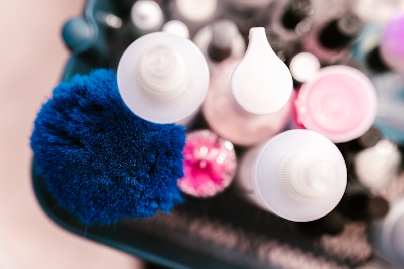 Collection of skincare serums and treatment products